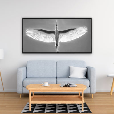 Great Blue Heron In Flight - Bird, Fine art gallery wrapped canvas 36x36