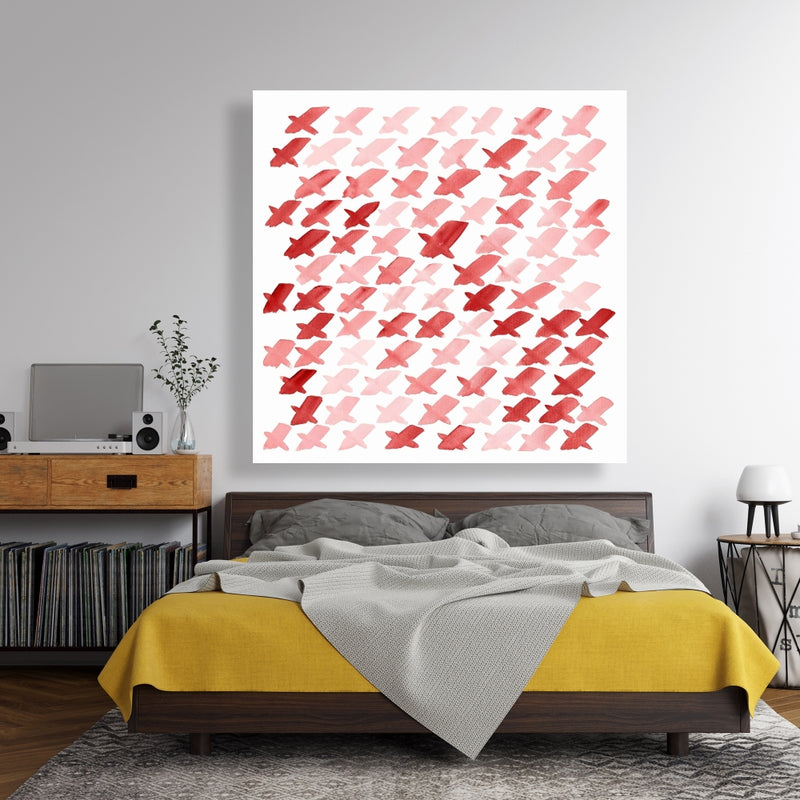 X Red Pattern, Fine art gallery wrapped canvas 36x36