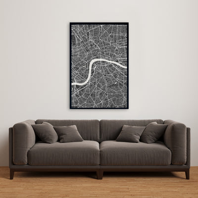London City Plan, Fine art gallery wrapped canvas 24x36