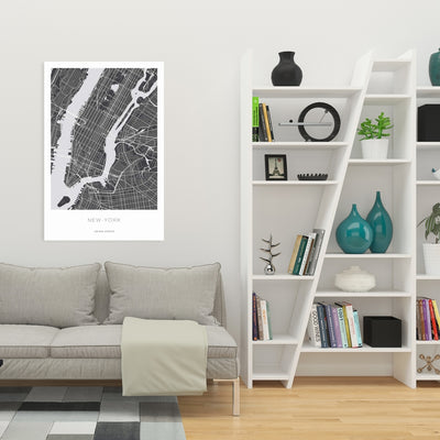 New York Graphic Map, Fine art gallery wrapped canvas 24x36