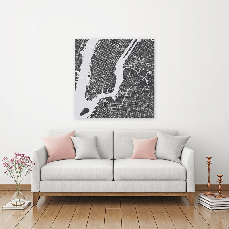 New-York City Plan, Fine art gallery wrapped canvas 24x36