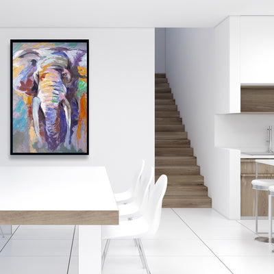 Elephant In Pastel Color, Fine art gallery wrapped canvas 24x36