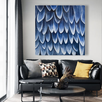 Plumage Blue, Fine art gallery wrapped canvas 16x48