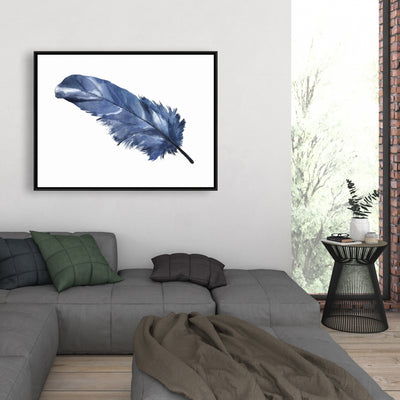 Blue Feather, Fine art gallery wrapped canvas 16x48