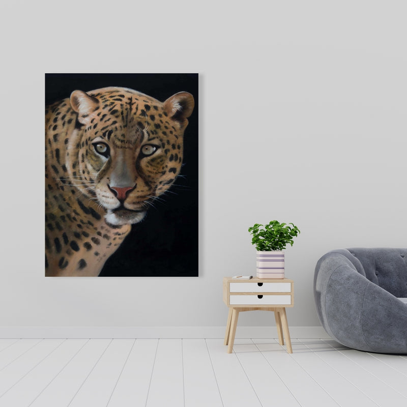 Realistic Fierce Leopard, Fine art gallery wrapped canvas 24x36