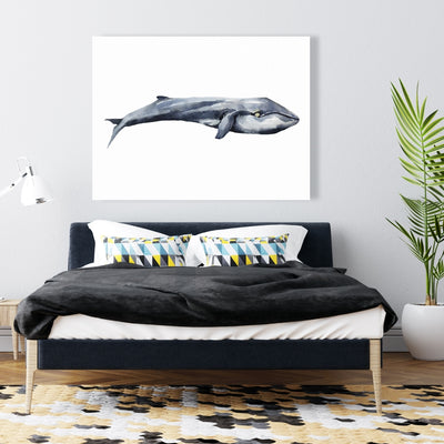Watercolor Whale, Fine art gallery wrapped canvas 16x48
