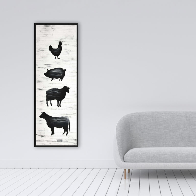Farm Animals, Fine art gallery wrapped canvas 16x48