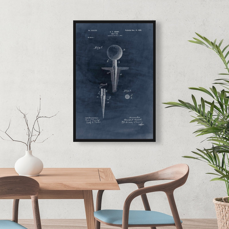 Blueprint Of Golf Tee, Fine art gallery wrapped canvas 24x36