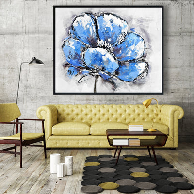 Abstract Blue Petals, Fine art gallery wrapped canvas 24x36