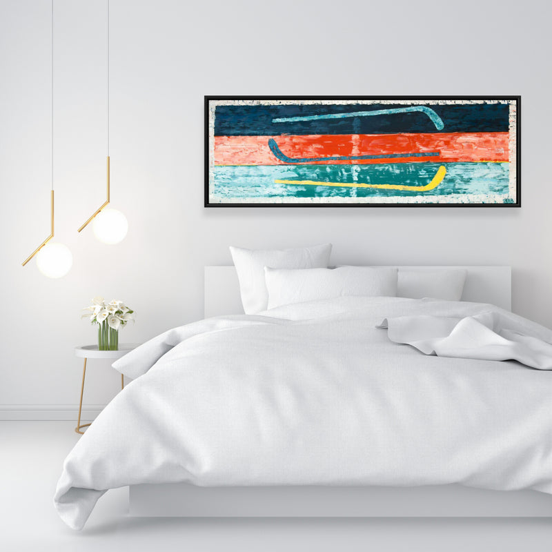 Abstract Hockey Sticks, Fine art gallery wrapped canvas 16x48