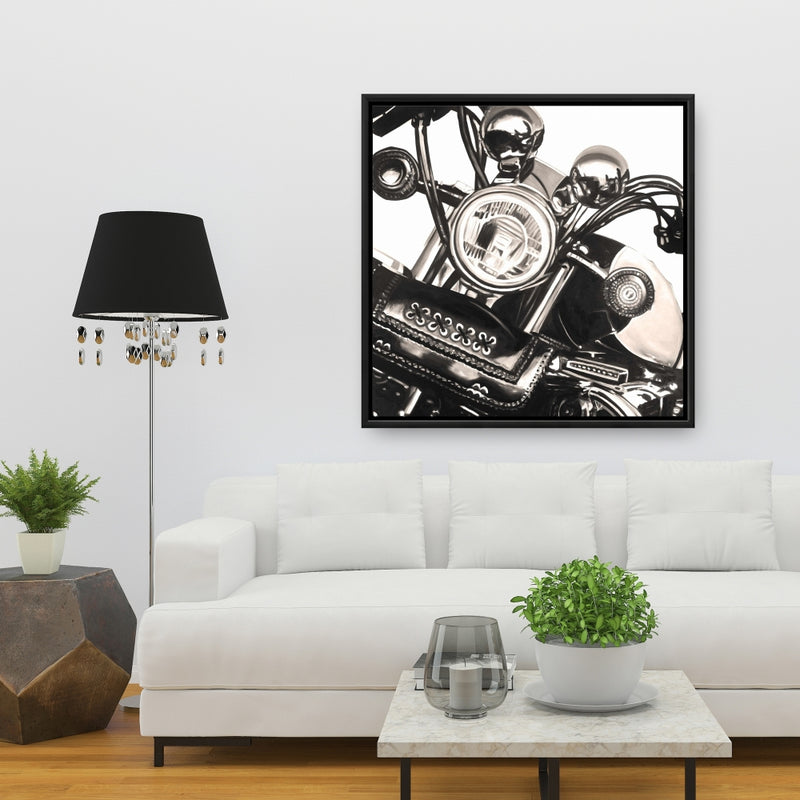 Realistic Sepia Motorcycle , Fine art gallery wrapped canvas 24x36