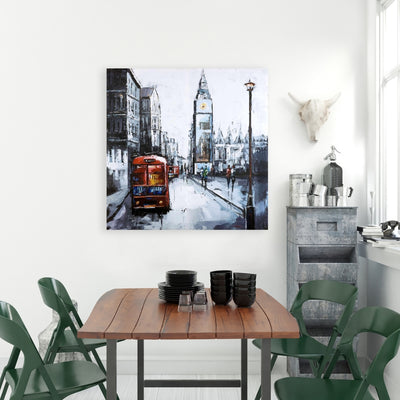 Abstract London And Red Bus, Fine art gallery wrapped canvas 24x36