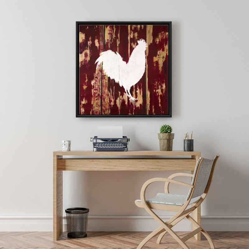 Rooster Silhouette, Fine art gallery wrapped canvas 24x36