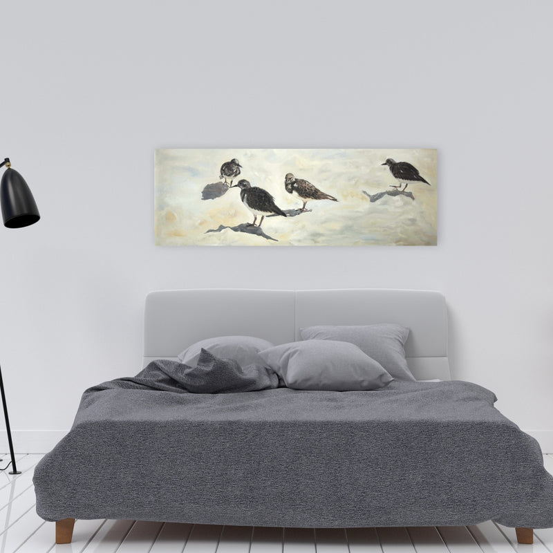 Sandpiper Birds, Fine art gallery wrapped canvas 16x48