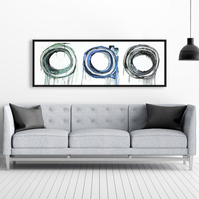 Trio Of Circles, Fine art gallery wrapped canvas 16x48