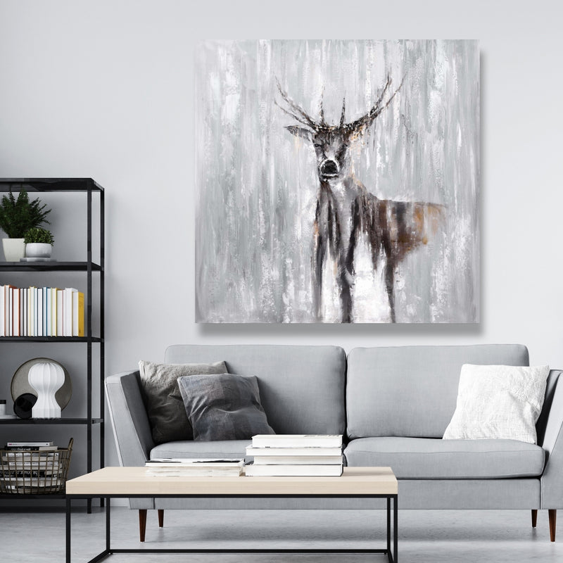Abstract Deer In The Forest, Fine art gallery wrapped canvas 36x36