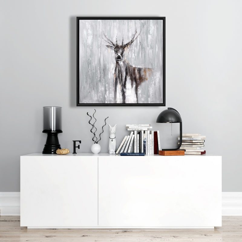 Abstract Deer In The Forest, Fine art gallery wrapped canvas 36x36