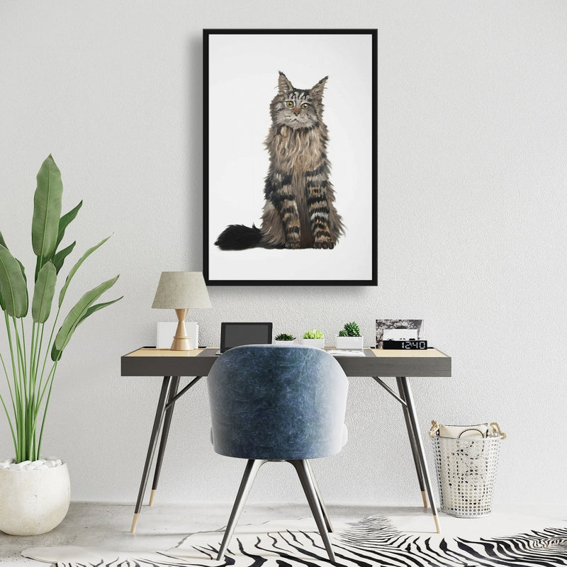 Maine Coon Cat, Fine art gallery wrapped canvas 24x36