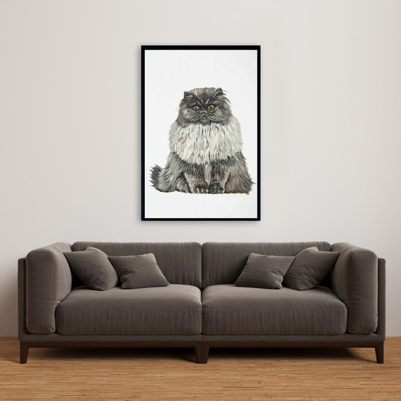 Blue Gray Persian Cat, Fine art gallery wrapped canvas 24x36