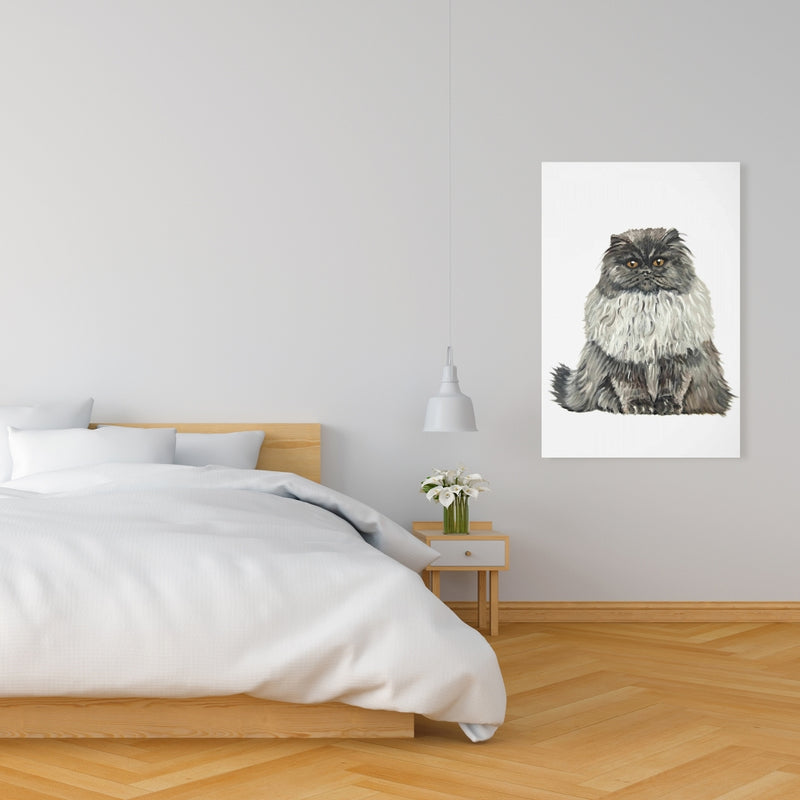 Blue Gray Persian Cat, Fine art gallery wrapped canvas 24x36