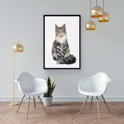 Norwegian Forest Cat, Fine art gallery wrapped canvas 24x36