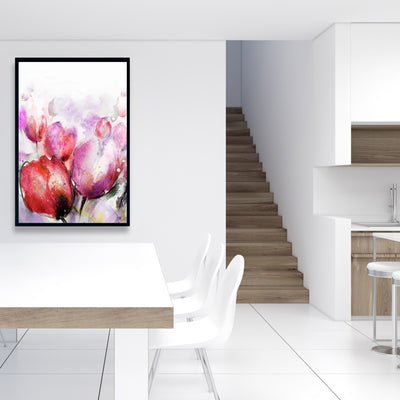 Abstract Blurry Tulips, Fine art gallery wrapped canvas 24x36