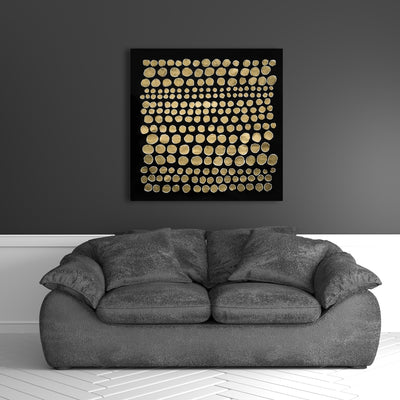 Dots On Gold, Fine art gallery wrapped canvas 36x36