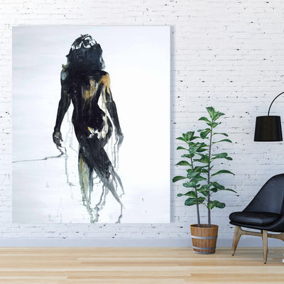 Abstract Back View Of A Woman Silhouette, Fine art gallery wrapped canvas 24x36