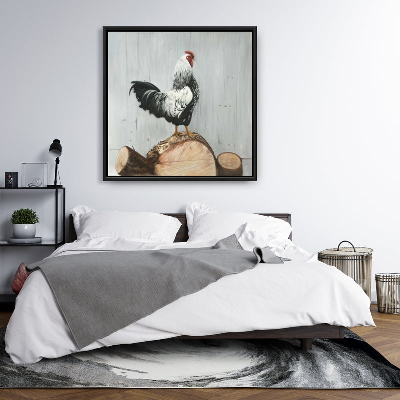 Wyandotte Rooster, Fine art gallery wrapped canvas 24x36