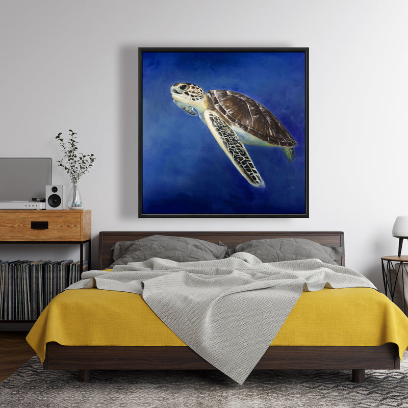 Beautiful Sea Turtle, Fine art gallery wrapped canvas 36x36