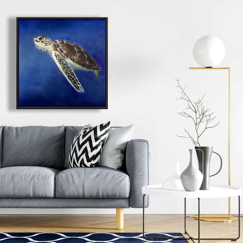 Beautiful Sea Turtle, Fine art gallery wrapped canvas 36x36
