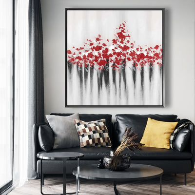 Falling Red Dot, Fine art gallery wrapped canvas 36x36