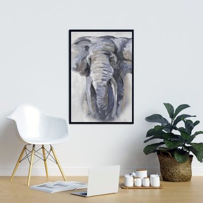Pastel Blue Elephant, Fine art gallery wrapped canvas 24x36
