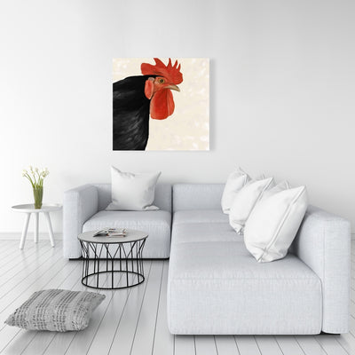 Black Hen, Fine art gallery wrapped canvas 36x36