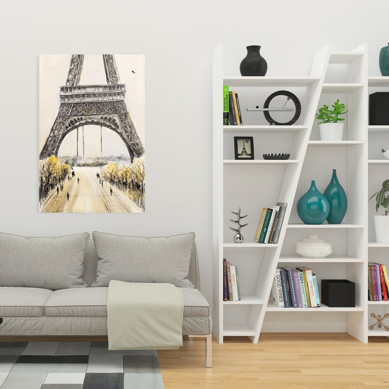 Eiffel Tower With Flying Birds, Fine art gallery wrapped canvas 16x48
