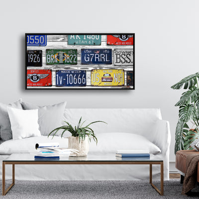 Number Plates, Fine art gallery wrapped canvas 24x36