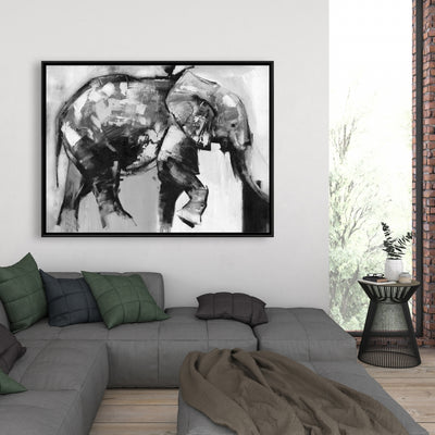 Beautiful Monochrome Elephant, Fine art gallery wrapped canvas 36x48