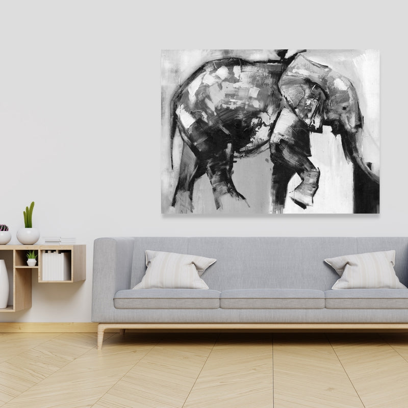 Beautiful Monochrome Elephant, Fine art gallery wrapped canvas 36x48