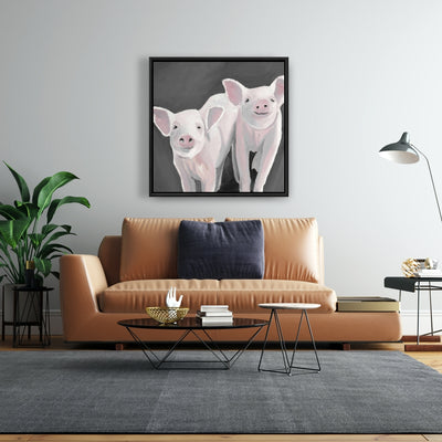 Two Little Piglets, Fine art gallery wrapped canvas 36x36