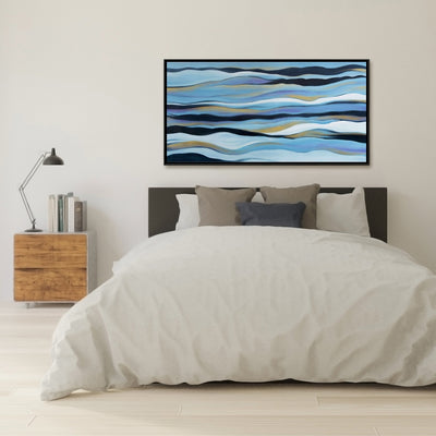 Blue Sweep, Fine art gallery wrapped canvas 16x48