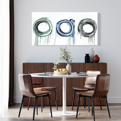 Trio Of Circles, Fine art gallery wrapped canvas 16x48