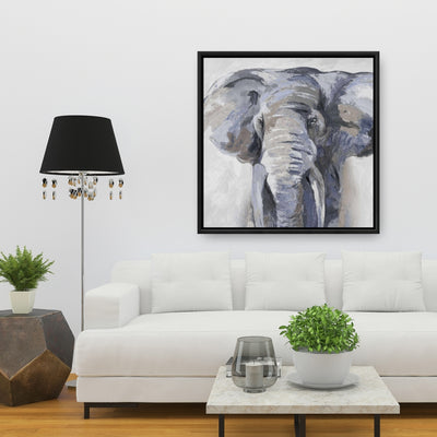 Pastel Blue Elephant, Fine art gallery wrapped canvas 24x36