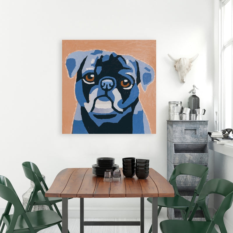 Flash The Pug, Fine art gallery wrapped canvas 36x36