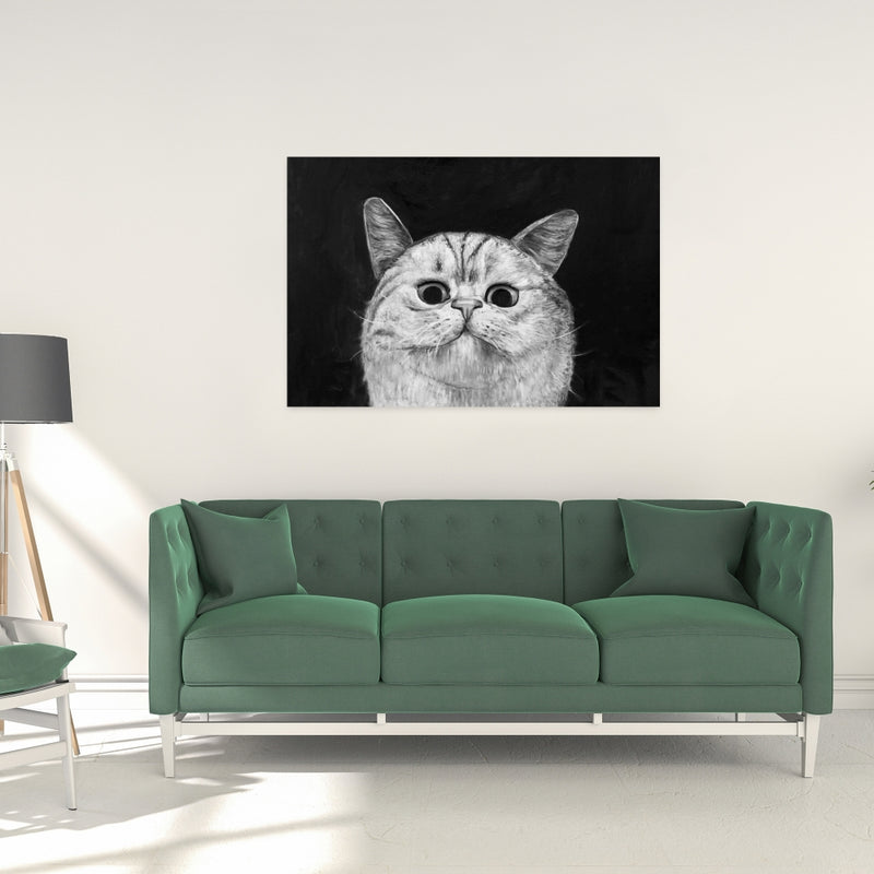 Watching Cat, Fine art gallery wrapped canvas 24x36