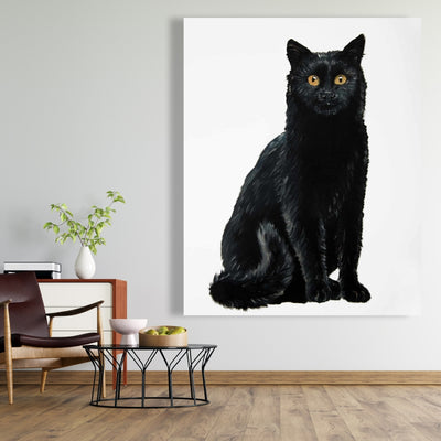 Black Cat, Fine art gallery wrapped canvas 24x36