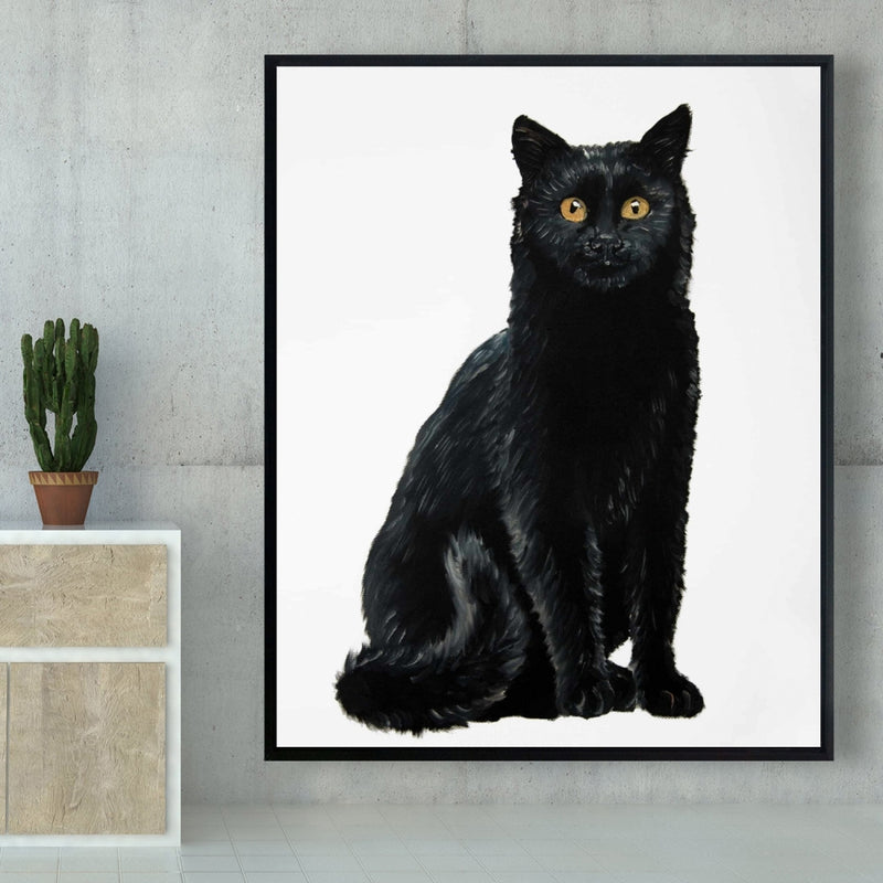 Black Cat, Fine art gallery wrapped canvas 24x36
