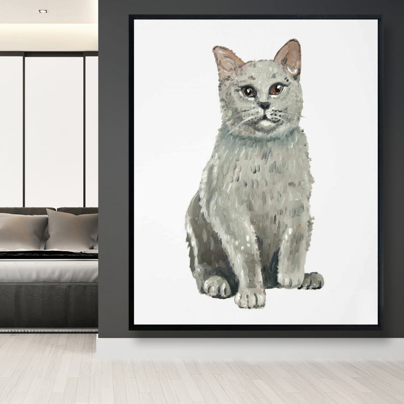 British Shorthair Cat, Fine art gallery wrapped canvas 24x36