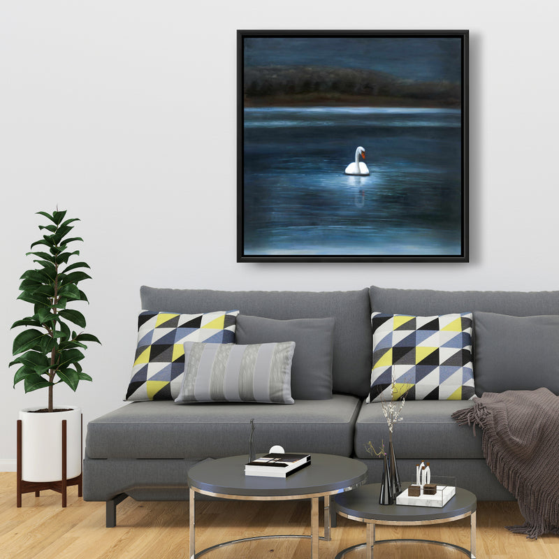 Beautiful Swan, Fine art gallery wrapped canvas 16x48