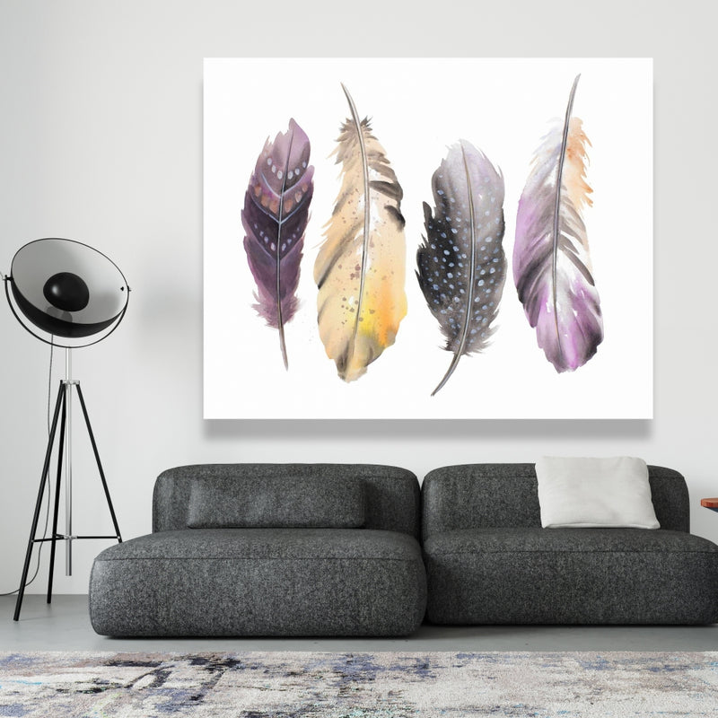 Bohemian Feather Set, Fine art gallery wrapped canvas 24x36