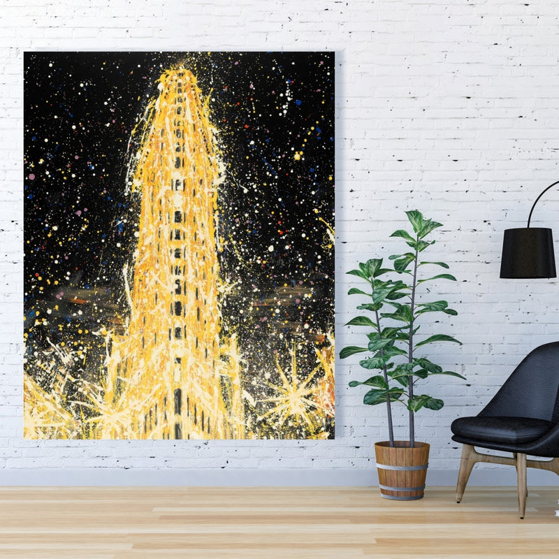 Abstract Flatiron Building, Fine art gallery wrapped canvas 36x36